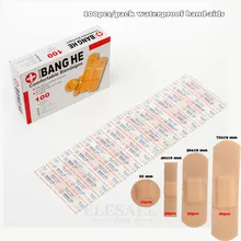 100 unidades/pacote band-aids à prova dwaterproof água ataduras primeiros socorros médico anti-bactérias ferida gesso multi tamanho casa viagem kits de emergência