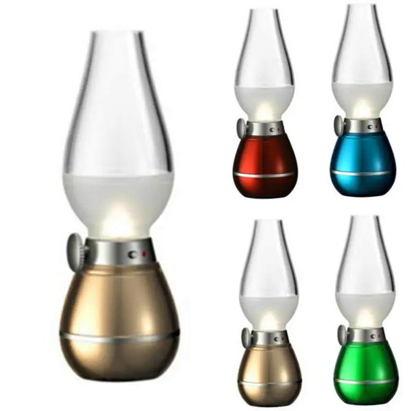 

Novelty Durable Kerosene Oil Lamp Blow Control USB Rechargeable Batteries LED Bedroom Lamps