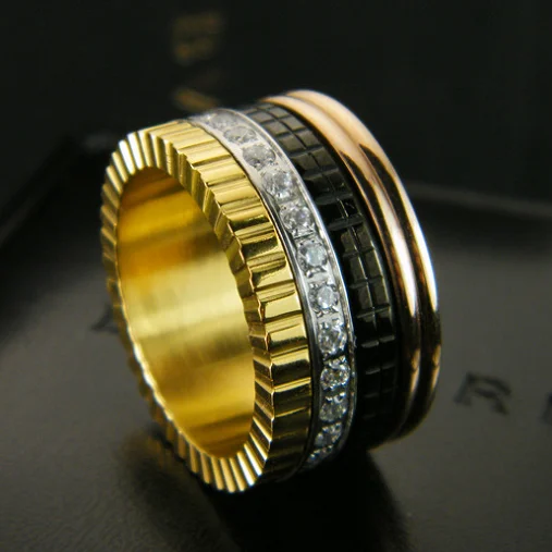 

punk steel men ring Crystal Fashion titanium steel ring for women bear Jewelry men titanium rings jewelry steel punk love rings