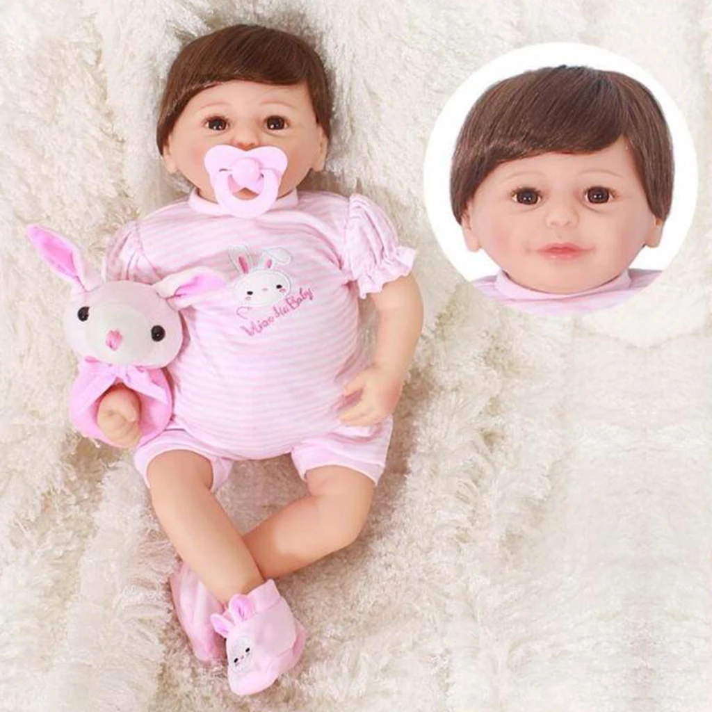 50cm 20inch Lovely Reborn Baby Soft Vinyl Doll Lifelike Newborn Doll in Clothes Birthday Christmas Gifts