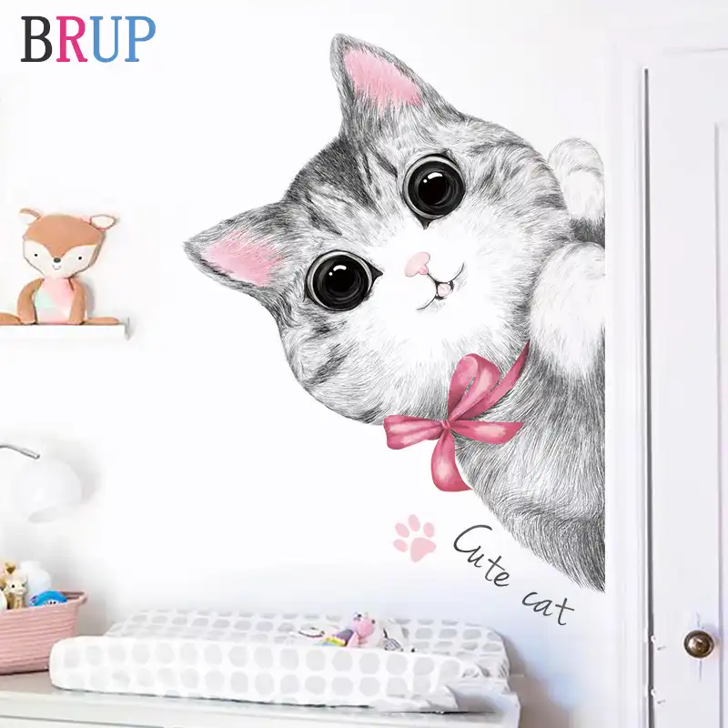 Pegatinas De Vinilo Artisticas Para Pared Con Diseno De Gatos De
