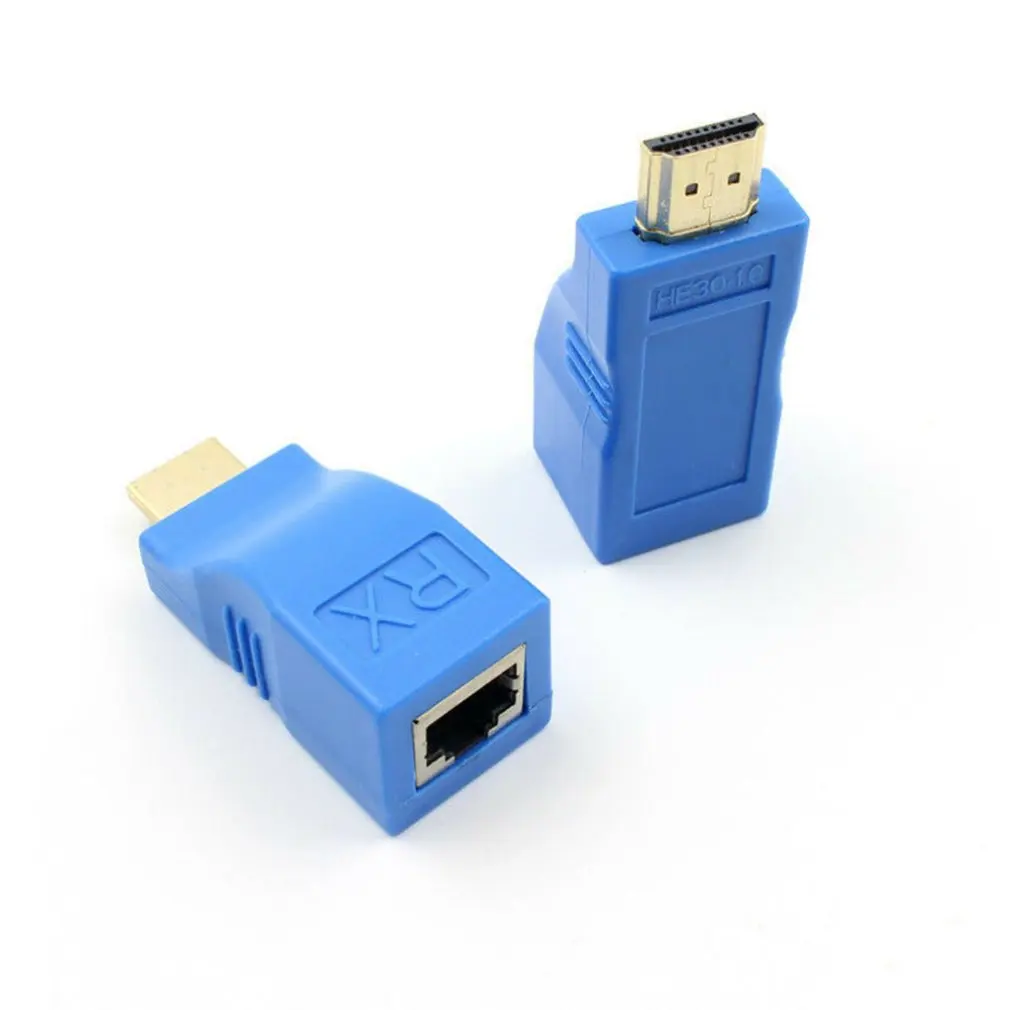 2шт 1080P HDMI удлинитель к RJ45 по Cat 5e/6 сетевой адаптер Усилитель сигнала для HDTV дисплей