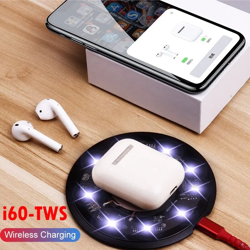 

i60 TWS Pop up 1:1 Replica Separate use Wireless Earphone QI Wireless Charging Bluetooth 5.0 Earphones Bass Earbuds PK i10 i30