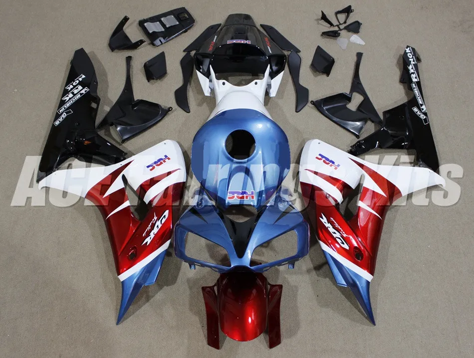 ABS Мотоциклетный Кузов обтекатель комплект Подходит для Honda CBR1000RR 06 07 обтекатели части CBR 1000 RR 2006 2007 пользовательские Красный Синий HRC
