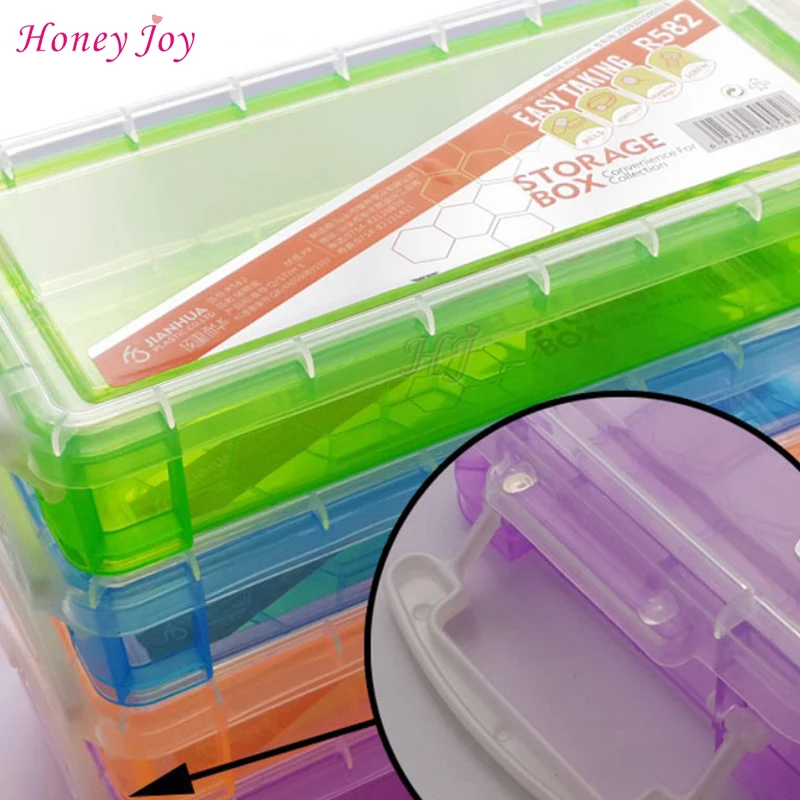 

Small Size Rectangular Storage Case Professional Nail Art box Manicure kit Nail Tool Makeup Box with Hasp at Sides