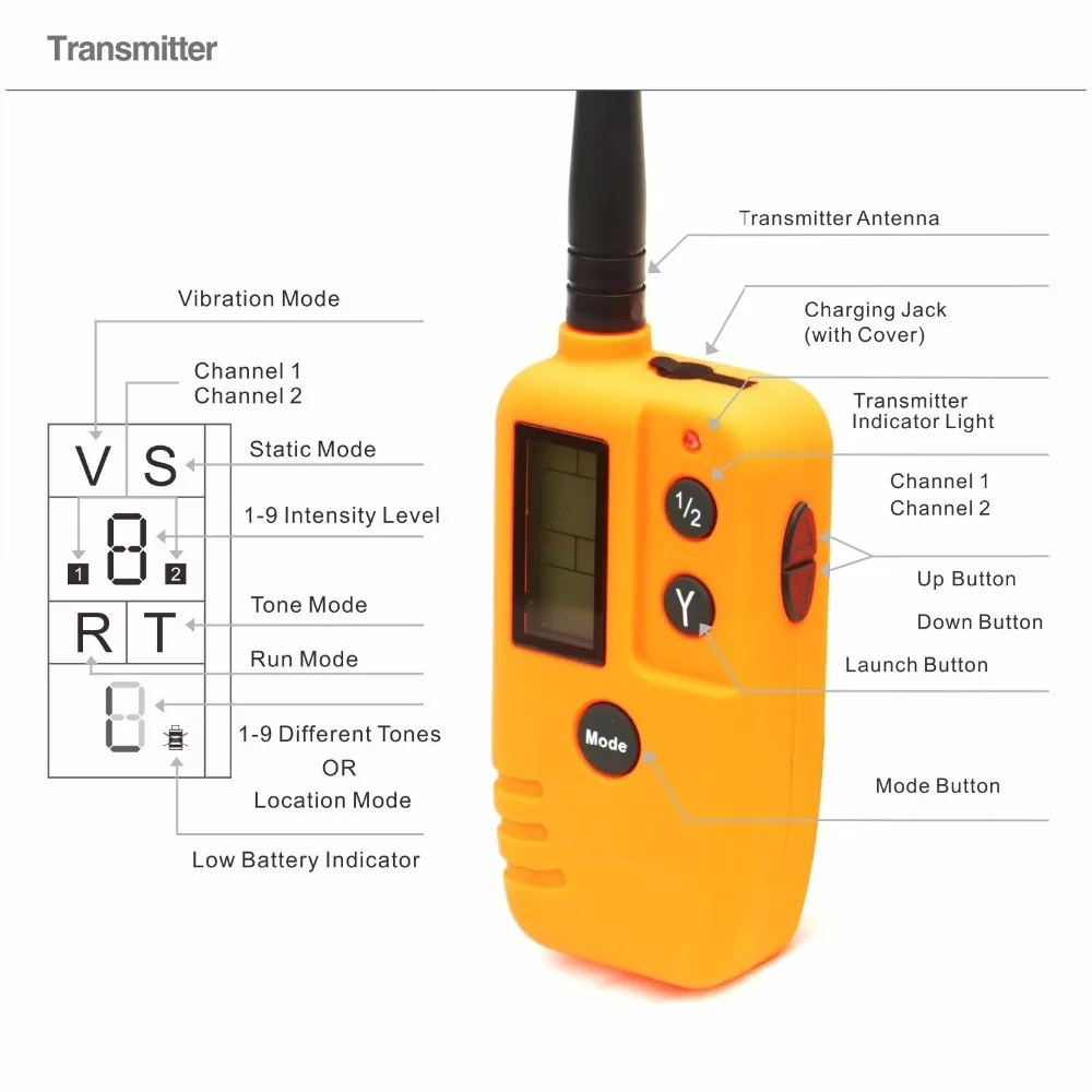 

Pet Beeper Collar Shock Electric Dog Trainer Waterproof Remote Control Dog Training No Bark Collar Anti Bark 500m No Barriers