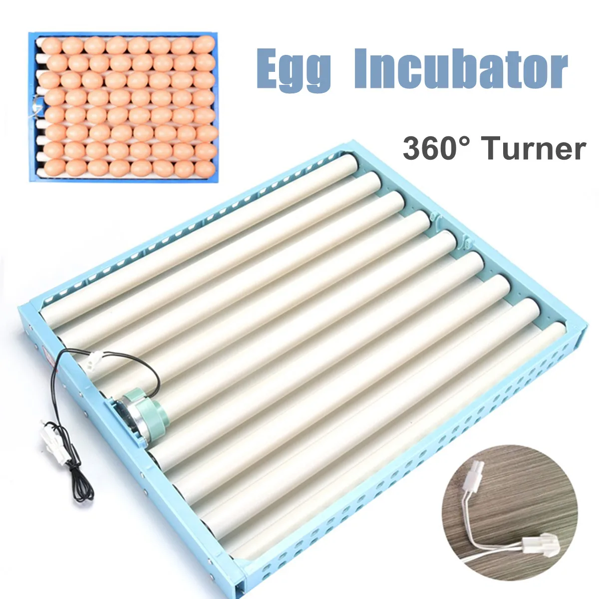

Automatic Incubator 360 Degree Turner Chicken Eggs Duck Quail Bird Poultry Eggs Tray Blue Farm Incubation Tools Supplies