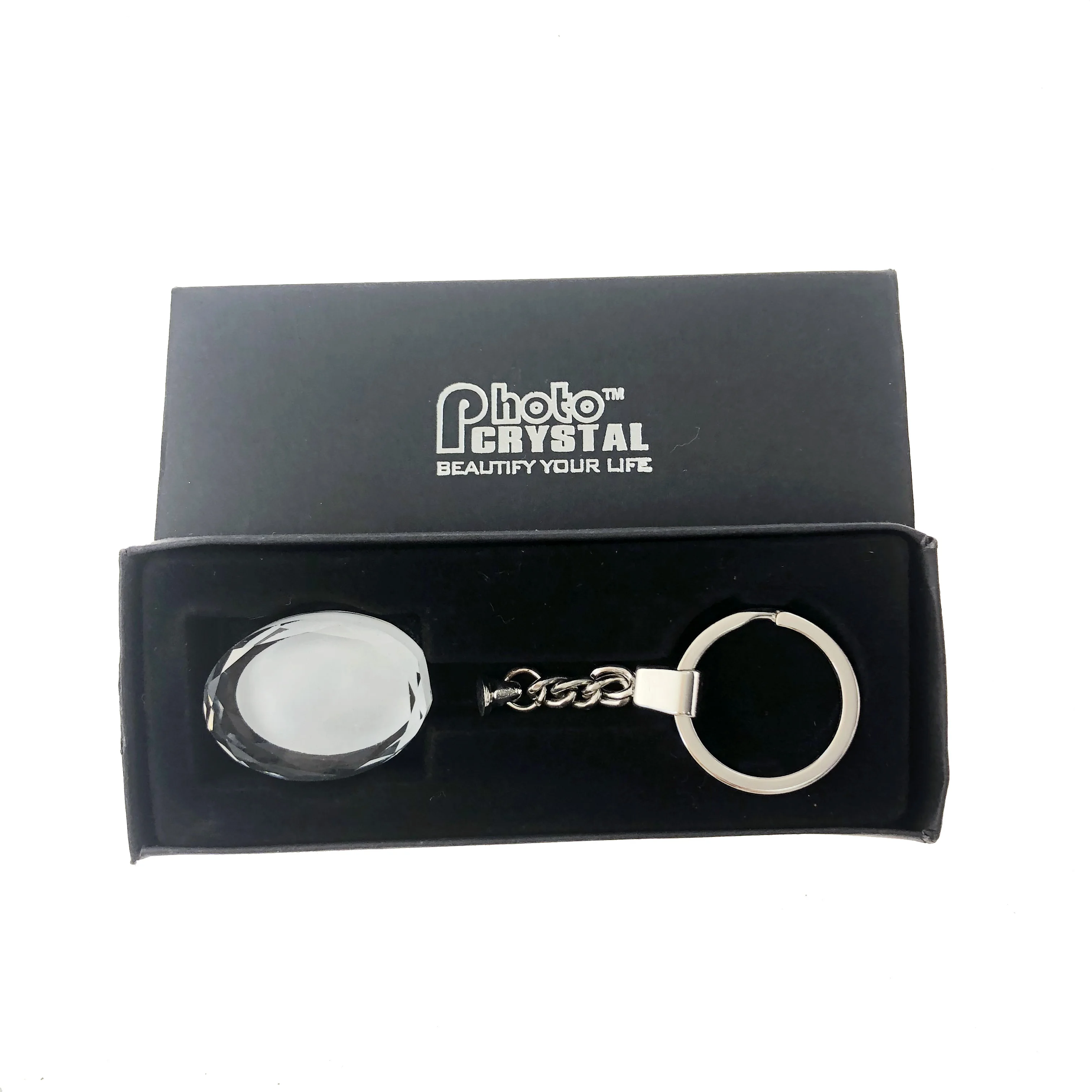 Oval Crystal Blank Key Rings blank Thermal transfer printing keychains crystal keychain for heat transfer sublimation printing factory price！！ 100pcs lots blank sublimation mdf key rings tags keychain diy gift printing sublimation ink transfer two sides