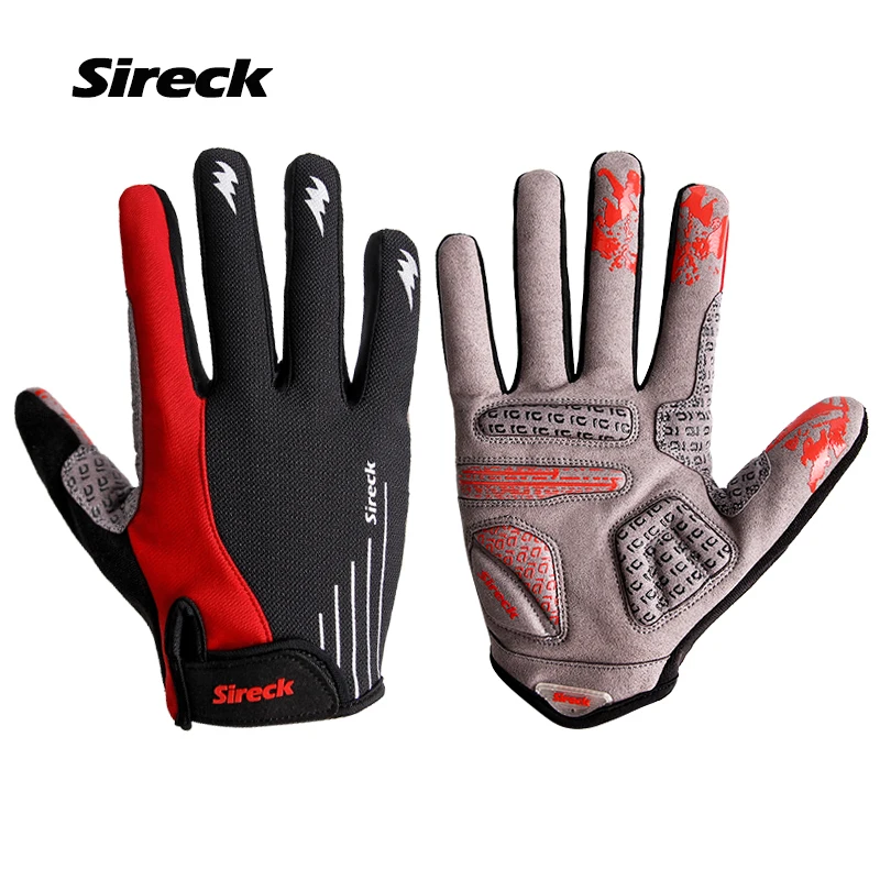 Kopen Sireck Fietsen Handschoenen Winter Fleece MTB Racefiets Handschoenen Gevoerde Anti shock Mannen Sport Fiets Handschoenen Guantes Ciclismo 3 kleuren