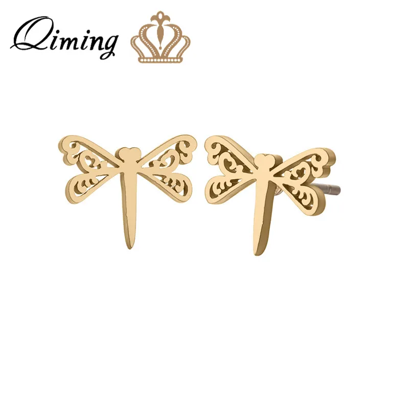 Женские корейские минималистичные серьги QIMING гвоздики в форме Креста с