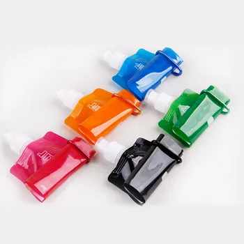 Portable folding Water Bottle with button outdoor sports equipment drinking Water container one piece Sports Portable folding Water Bottle