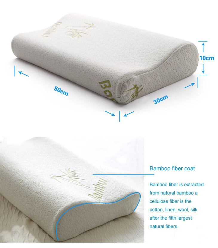 Высококачественная подушка из бамбукового волокна, медленный отскок, подушка из пены с эффектом памяти, подушка для ухода за здоровьем, массажер U0301