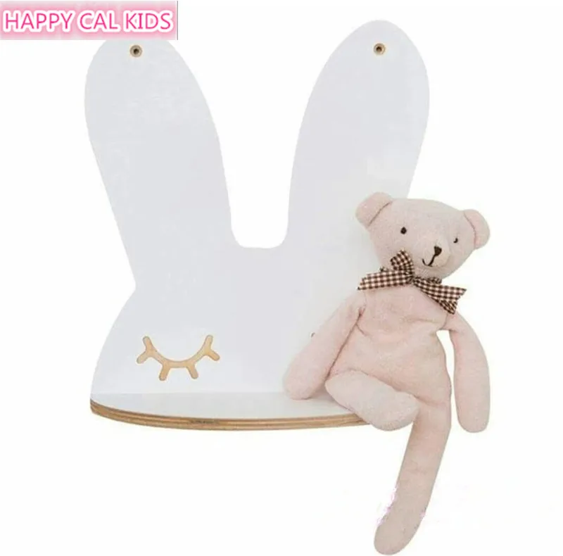 HAPPY CAL KIDS Hot sale kids room White pink rabbit wall shelves for