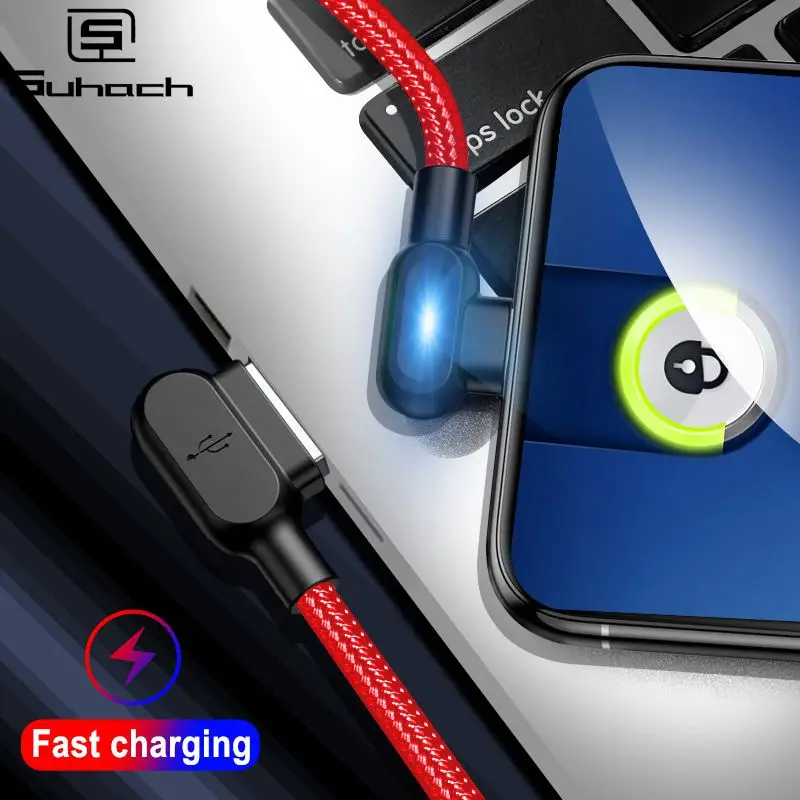 

Suhach Led USB Type C 90 Degree USB C Cable for Samsung Galaxy S10 S9 Plus Xiaomi Mi 8 6 MAX 3 LG USB C Fast Charging Data Cable