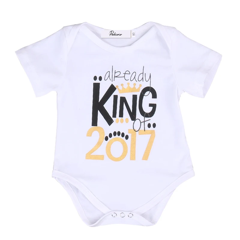 Комбинезоны для новорожденных мальчиков King 2017 младенцев Милый хлопковый