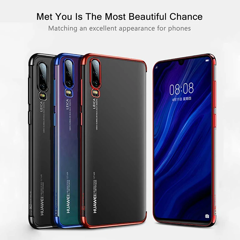 Hacrin Case for Huawei P30 Pro Case Soft Silicone Cover Transparent Plating Bumper Shockproof Bumper Case for Huawei P30 lite