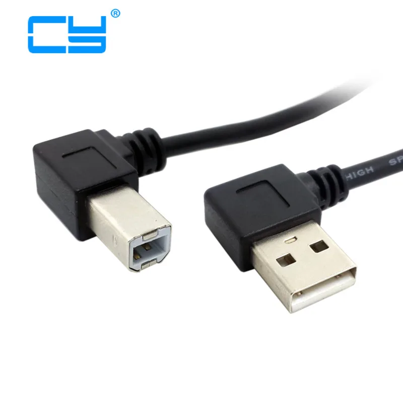 

Кабель для принтера и сканера с левым углом USB 2,0 A папа на левый угловой B папа 90 градусов, 20 см