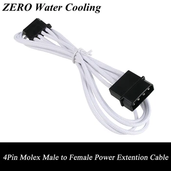 

High Quality 30CM White Sleeved 4Pin IDE Molex Male to Female Power Extension Cable Free shipping.