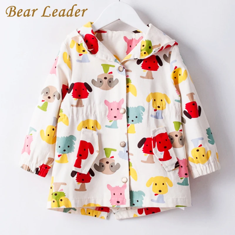 Bear Leader/пальто и куртки для девочек; Осенняя Брендовая детская одежда; Верхняя одежда с капюшоном и принтом птиц и цветов - Цвет: AZ1162