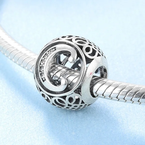 Новые 925 пробы серебряные Модные DIY прозрачные циркониевые бусины с буквами подходят для изготовления оригинальных браслетов Pandora