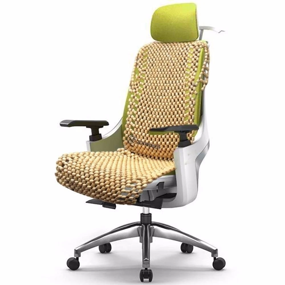 Zone Tech Natural Wooden Beaded Car Seat Chair Cover Massage Cool Cushion Beads (2)