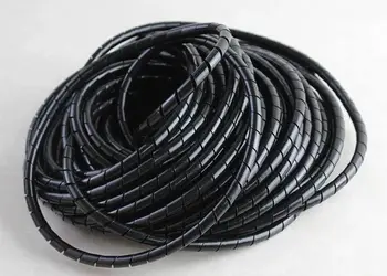 

10mm 3_8 OD 32 Feet Length PE Spiral Wire Cable Tube Wrap Clear black