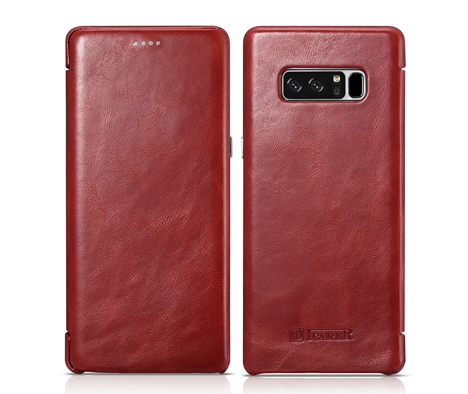 Чехол Icarer из натуральной кожи с откидной крышкой для samsung Galaxy Note 8 полный край закрытые оригинальные чехлы для телефона сумки аксессуары
