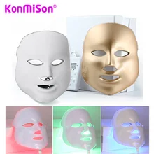 7 цветов светодиодный маска для шеи лица микротоковая светодиодный фотонная маска для удаления морщин и акне омоложение кожи лица Косметическая машина