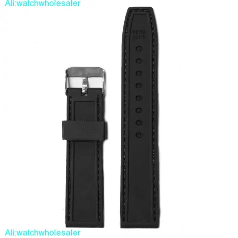 22mm Sport BlackWith Orange Silicone Ladies Watch Band Straps WB1023B22JB