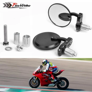 

FREE SHIPPING PACEWALKER MOTORCYCLE Accessories 3" ROUND 7/8" HANDLE BAR END REARVIEW SIDE MIRROR
