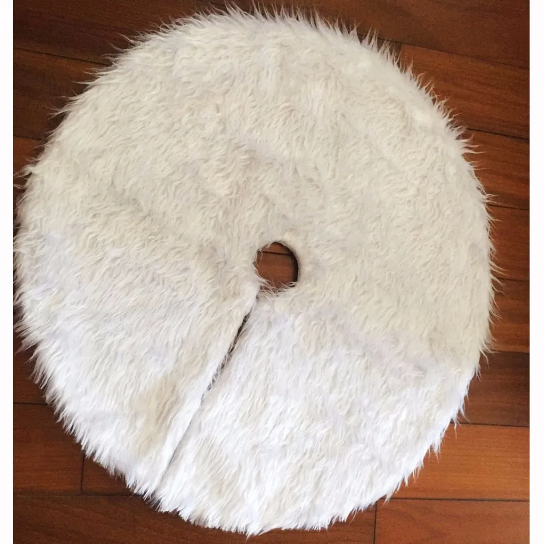 Christmas Tree Skirt Apron Santa Claus Print Ornaments Xmas Party Home Decor