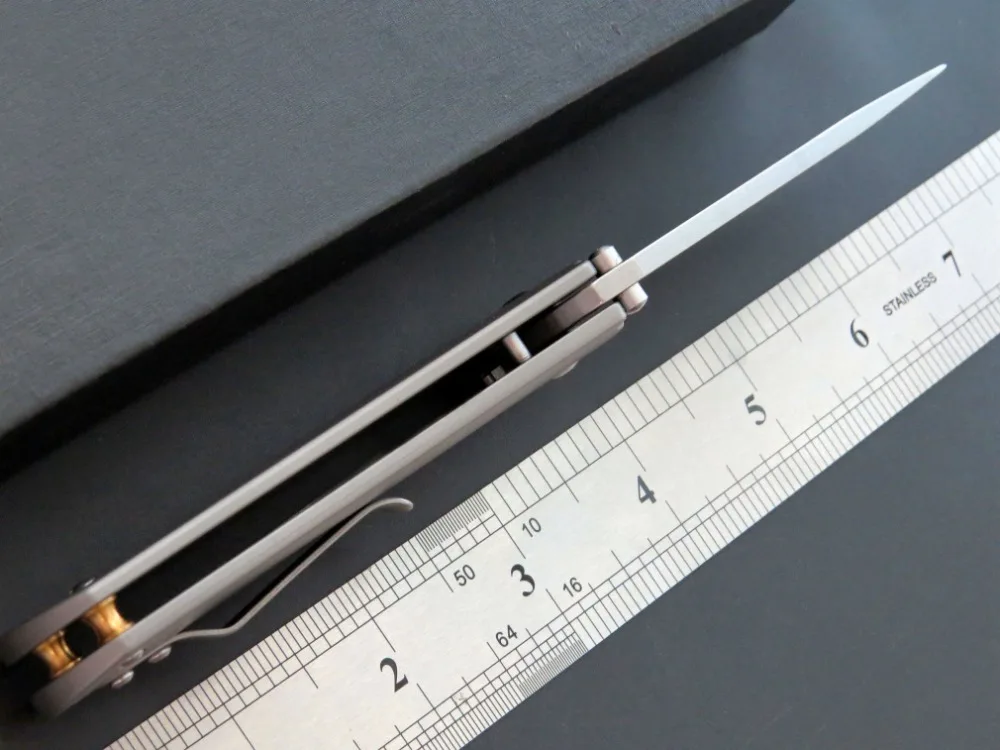 Высокое качество EF902 ся нож D2 стальное лезвие TC4 titanium сплав ручка из нержавеющей
