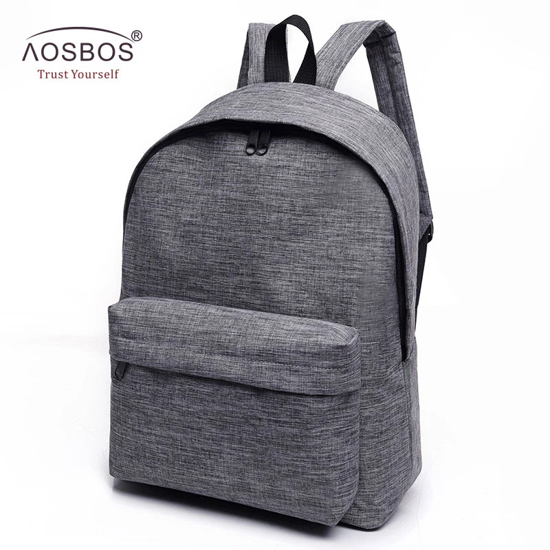 Aosbos Canvas Backpack Women Men Large Capacity Laptop Backpack Student School Bags for Teenagers Travel Shoulder Bag Mochila