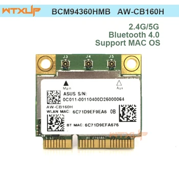 

WTXUP Dual band Broadcom BCM94360HMB AzureWave AW-CB160H 802.11AC 1300Mbps Wireless WIFI WLAN Bluetooth 4.0 Mini PCI-E Card