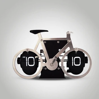 

1 set Modern Digital Auto Flip Desk Clock of Bike Shape Metal Retro File Down Page Clocks HY-F088