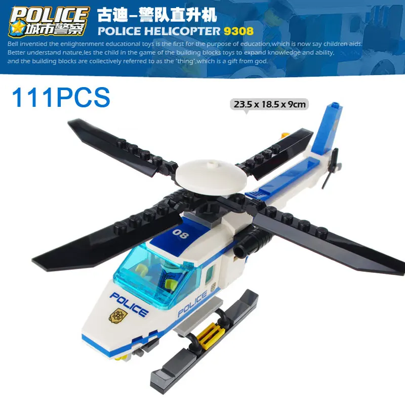 Classic-City-Police-Station-Series-Police-Helicopter-Vehicle-Model-Building-Blocks-Mini-City-Policeman-Figures-Brick