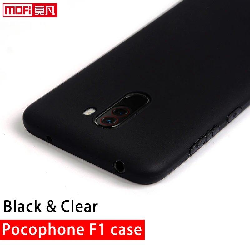 Матовый чехол для Xiaomi Pocophone F1 силиконовый из ТПУ mofi оригинальный черный xiaomi f1