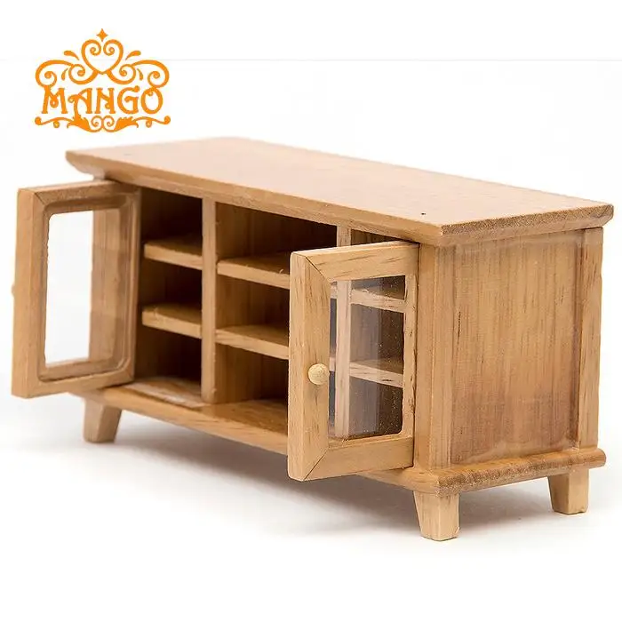 Мини-кукольный домик мини-модель для гостиной Деревянный Цветной шкаф витрина |