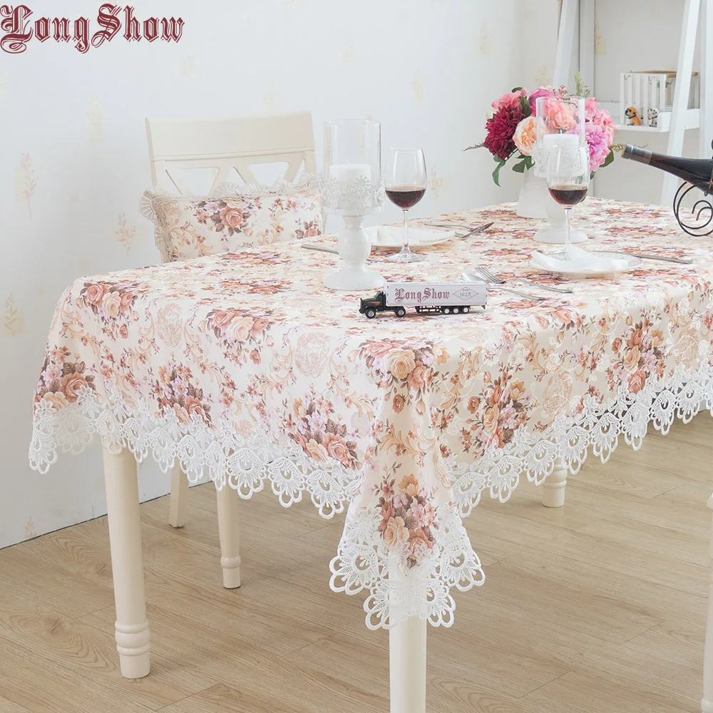 Newest Elegant 100 Polyester Beige Color European Style Floral