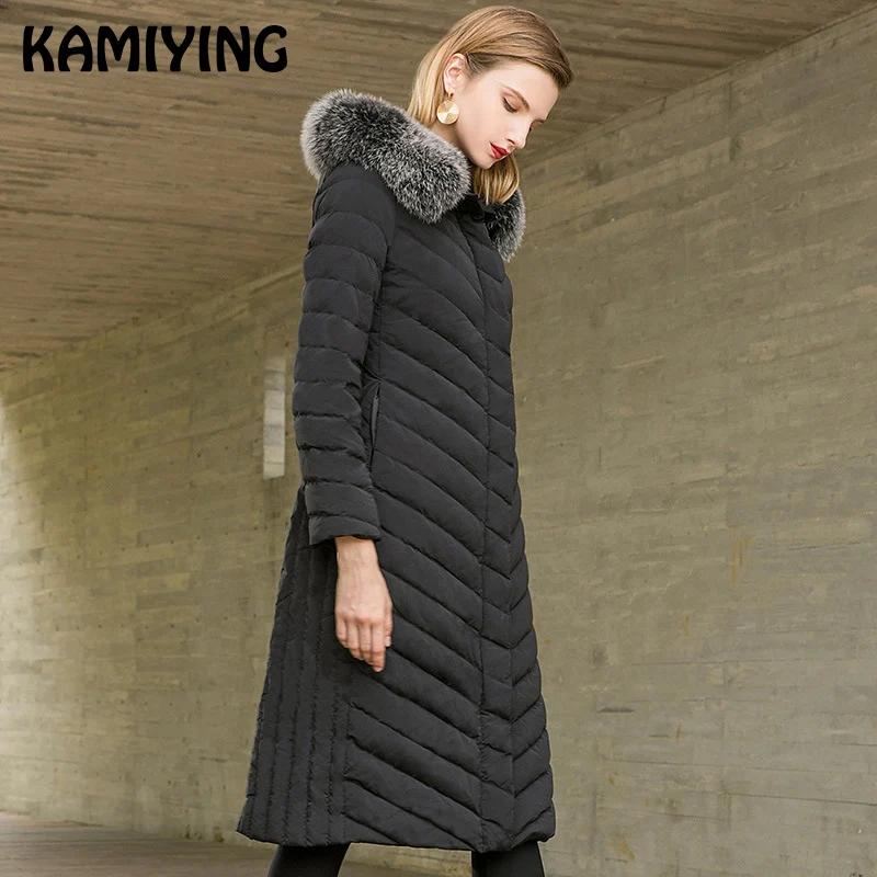 KAMIYING/женское пуховое пальто средней длины новинка зимы 2018 стильное модное