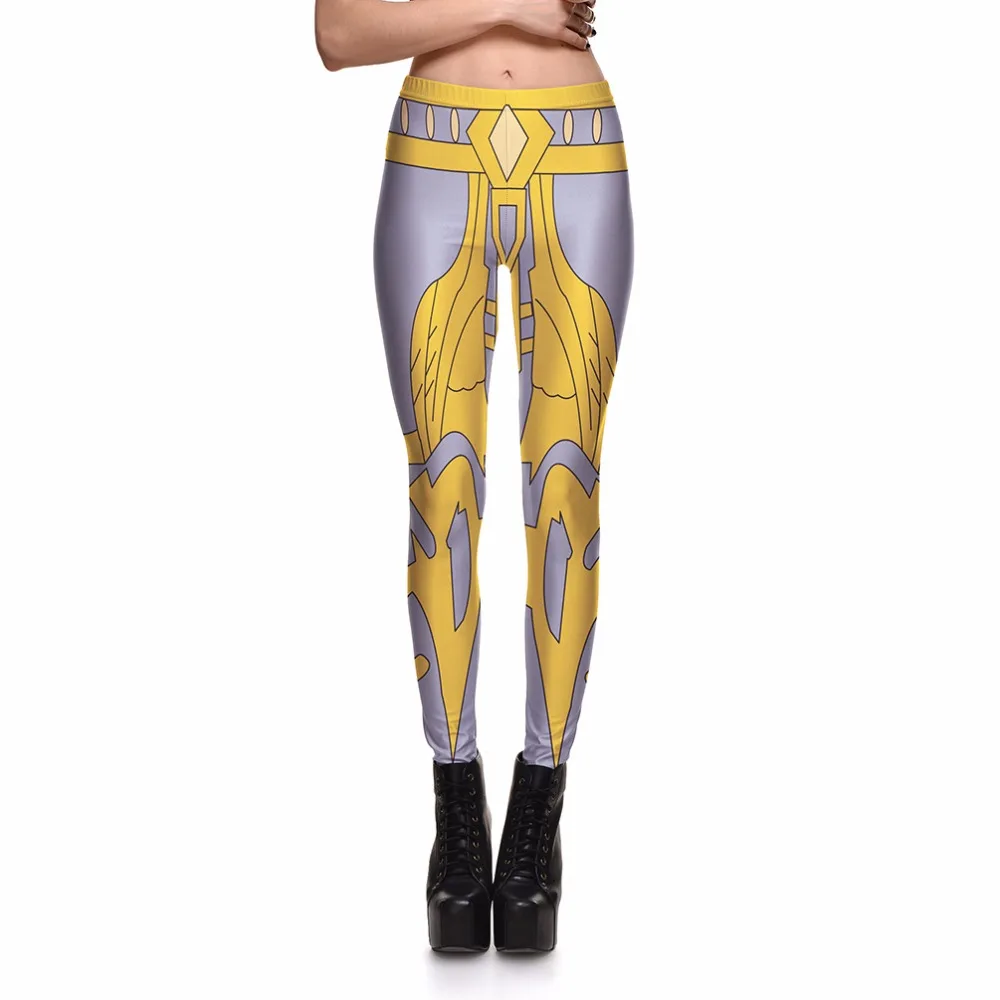 Леггинсы игры Новое поступление модные женские желтые эскиз с принтом робот