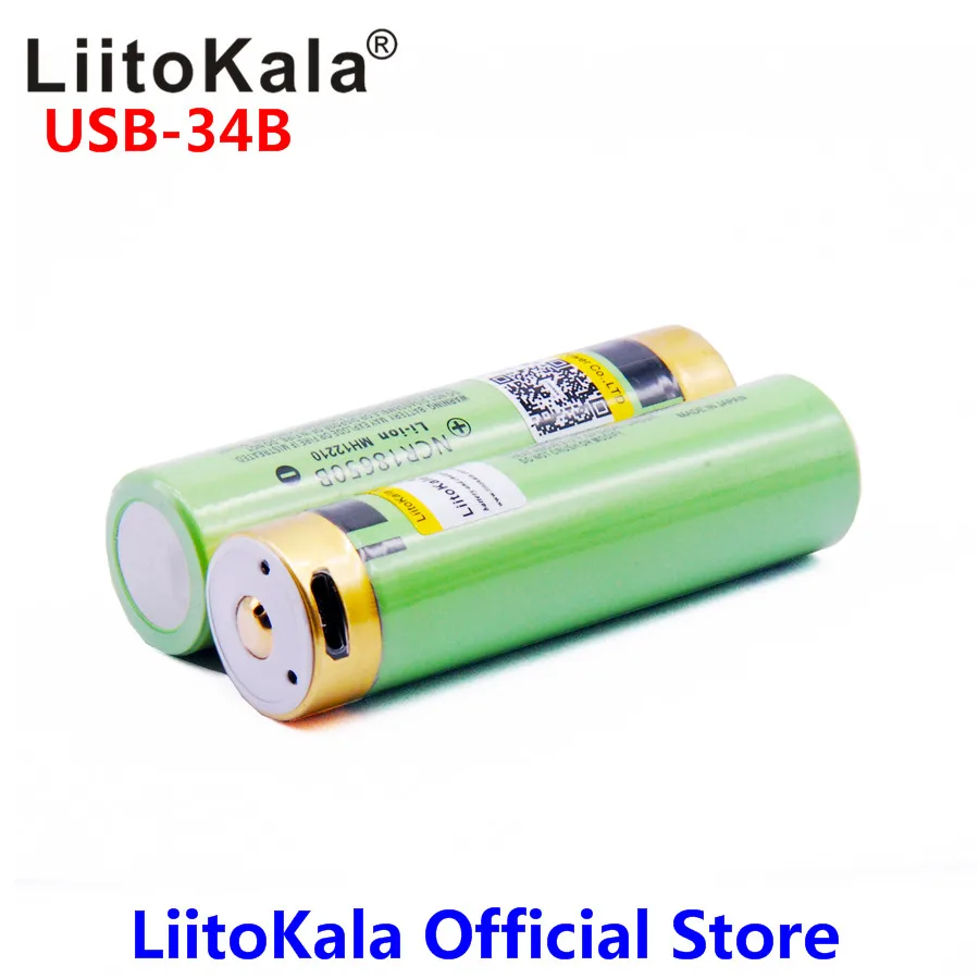 2 шт LiitoKala USB 3,7 V 18650 3400mAh литий-ионная USB перезаряжаемая батарея с Светодиодный индикатор светильник DC-Charging