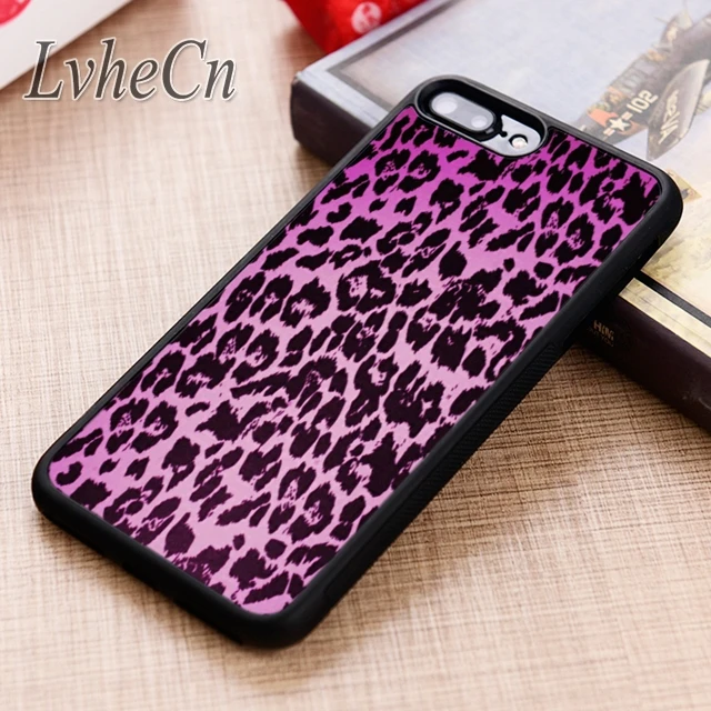 LvheCn pink Leopard phone Case cover For iPhone 6 6S 7 8 X