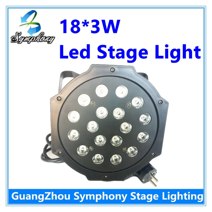 

2015 Hot 18*3W Led Stage Light High Power RGB Par Light With DMX512 Master Slave Led Flat DJ Equipments Controller