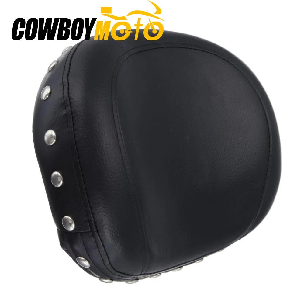 Motorcycle Universal Stud Leather Rear Passenger Backrest Seat Cushion