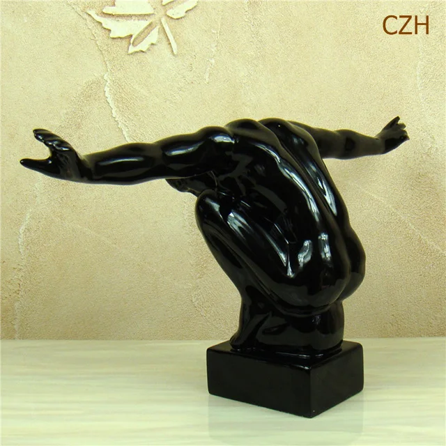 Абстрактная скульптура для дайвинга ручной работы из смолы, Статуя Свободы мух, мужской боди-арт, персонаж, декор для гостиной, ремесло, орнамент