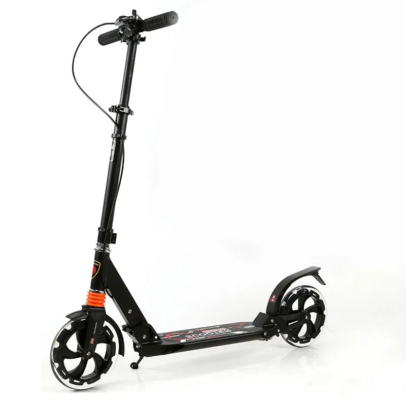 

Aluminum Alloy Frame Adult Scooter with 20CM PU Transparent Wheel, Dual Shock Absorption Teens Scooter