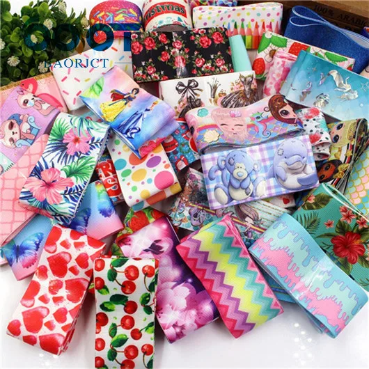 10 each one yards OOOT BAORJCT, 181207-1,10 стиль микс 38 мм 10 ярдов, различные геометрические Мультяшные цветы и т. Д. Корсажная лента, материалы ручной работы - Цвет: 10 each one yards