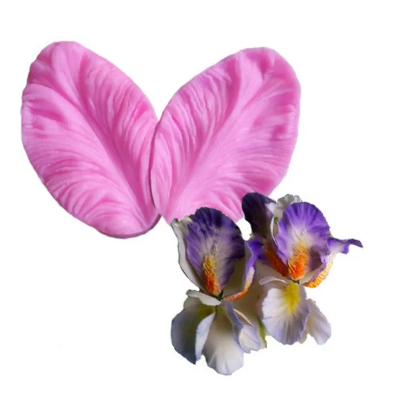 

VOGVIGO Orchid Petal fondant silicone mold 3D flower cooking wedding decoration baking Sugar Craft Molds 2pcs Leaves DIY Cake fi