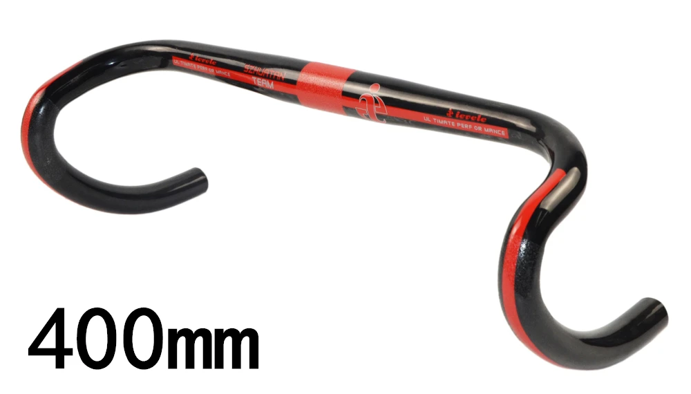 red-black 400mm Полностью углеродный руль ievele, руль для шоссейного велосипеда, руль для гонок, руль для велосипеда с изгибом, углеродный руль для шоссейного велосипеда, изогнутый руль - Цвет: red-black 400mm